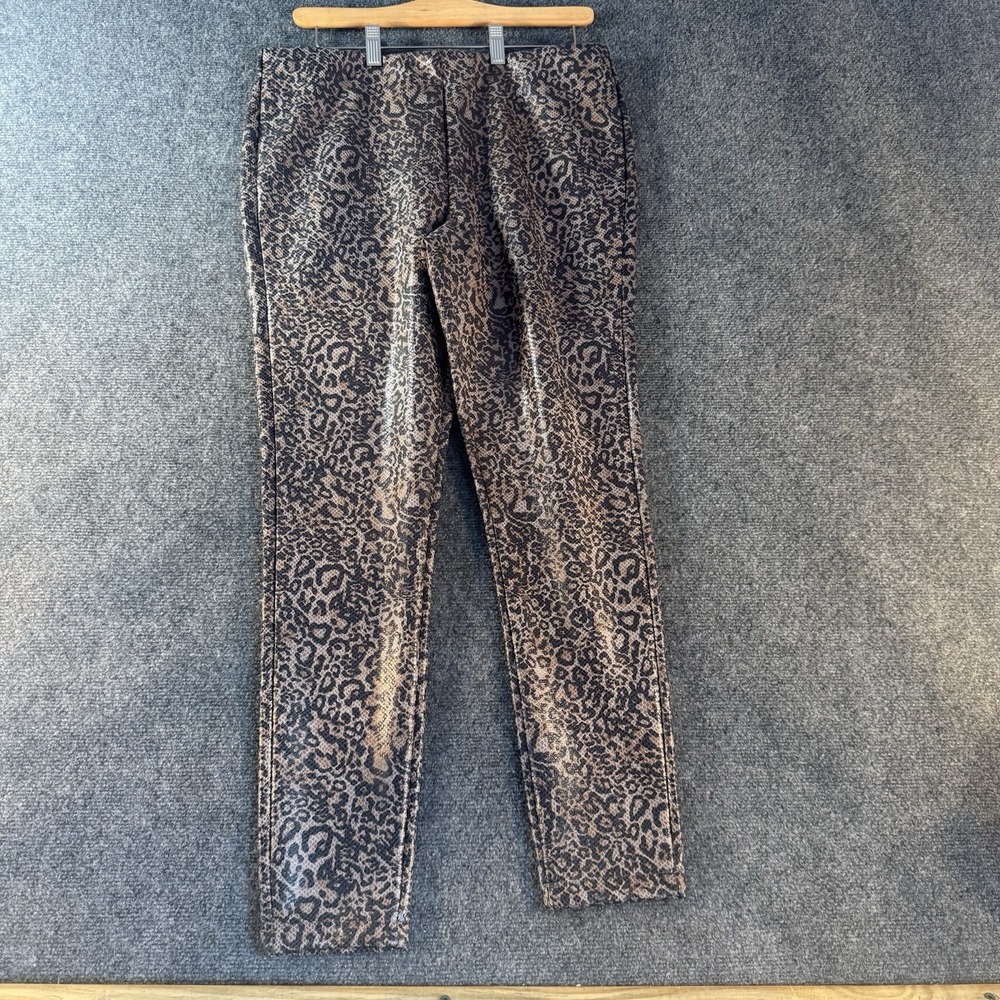 Legacy M Metallic Snake Leopard‎ Print Pull On Pants Brown Stretch Women Medium